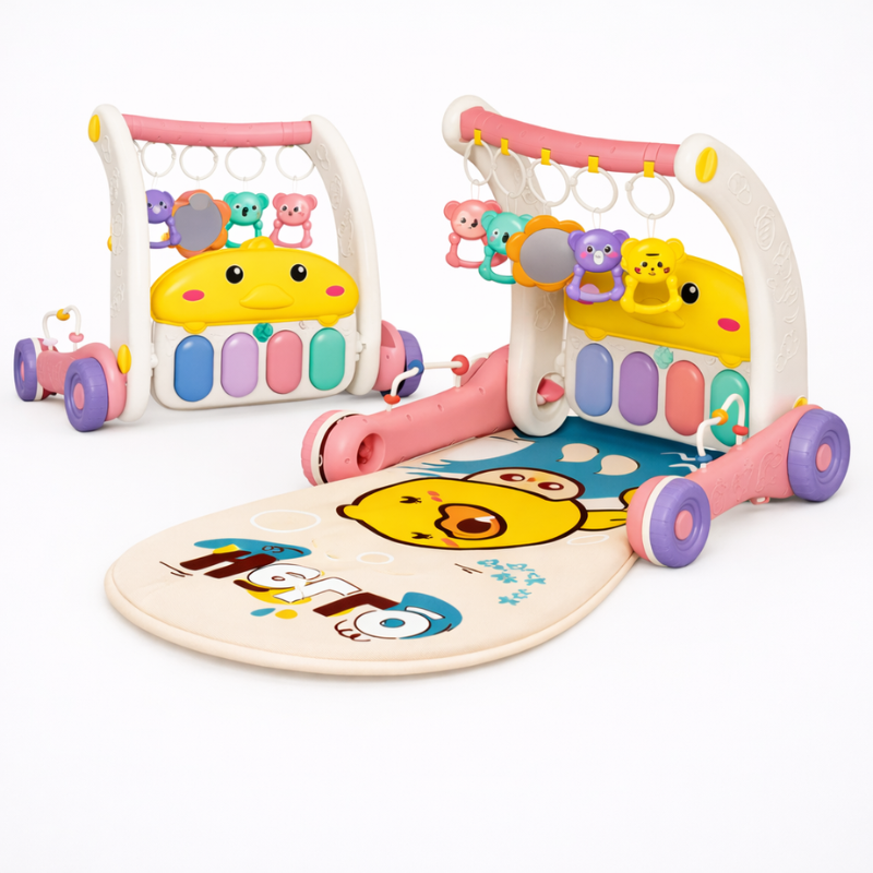 Step & Play – Interaktivt og trygt – 3-i-1 gåstol og babygym