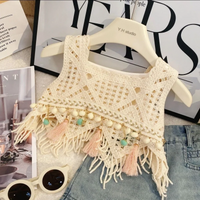 Thumbnail for MiniChic – Stilig og komfortabelt – Sett med boho-top og jeansshorts