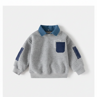 Thumbnail for CoolJunior – Varm og stilig – Guttetrøye med denimkrage