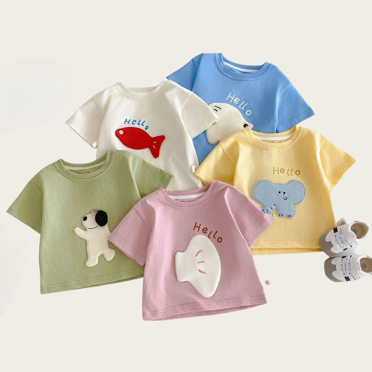 LittlePatch – Tegneserie & Morsomt  – Barne-T-skjorte med tegneserie-lapper