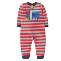 Thumbnail for WarmBuddy – Søt og myk – babyjumpsuit i fleece med tegneserieprint