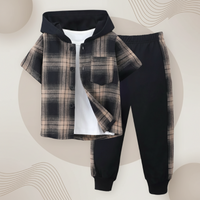 Thumbnail for Boys Checkered Outfit – Trendy og behagelig – Rutet barnesett