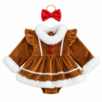 Thumbnail for LittleGinger – Varm og festlig – Jule-jumpsuit til baby med hårbånd