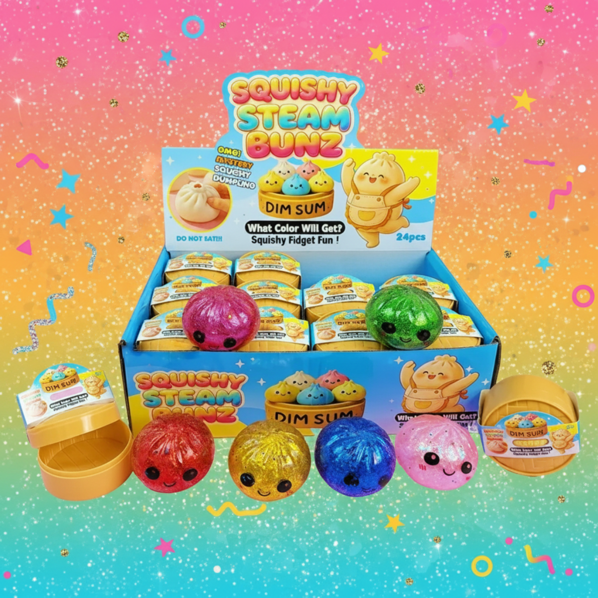 FunSquish – Fargerikt & glittermoro – Glitter-squishy-klumper