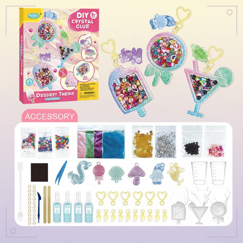 DIY Crystal Keychain Kit – Kreativt og lekent – Nøkkelring-håndverkssett
