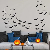 Thumbnail for SpookyGlow – Skummel og stemningsfull – LED-veggdekorasjon med Halloween-flaggermus