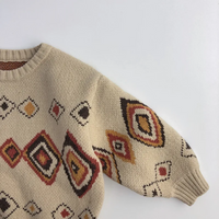 Thumbnail for LittleRetro – Varm og stilig – Strikket barnegenser med diamantmønster