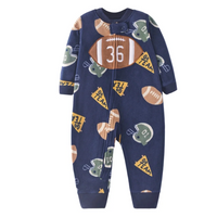 Thumbnail for WarmBuddy – Søt og myk – babyjumpsuit i fleece med tegneserieprint