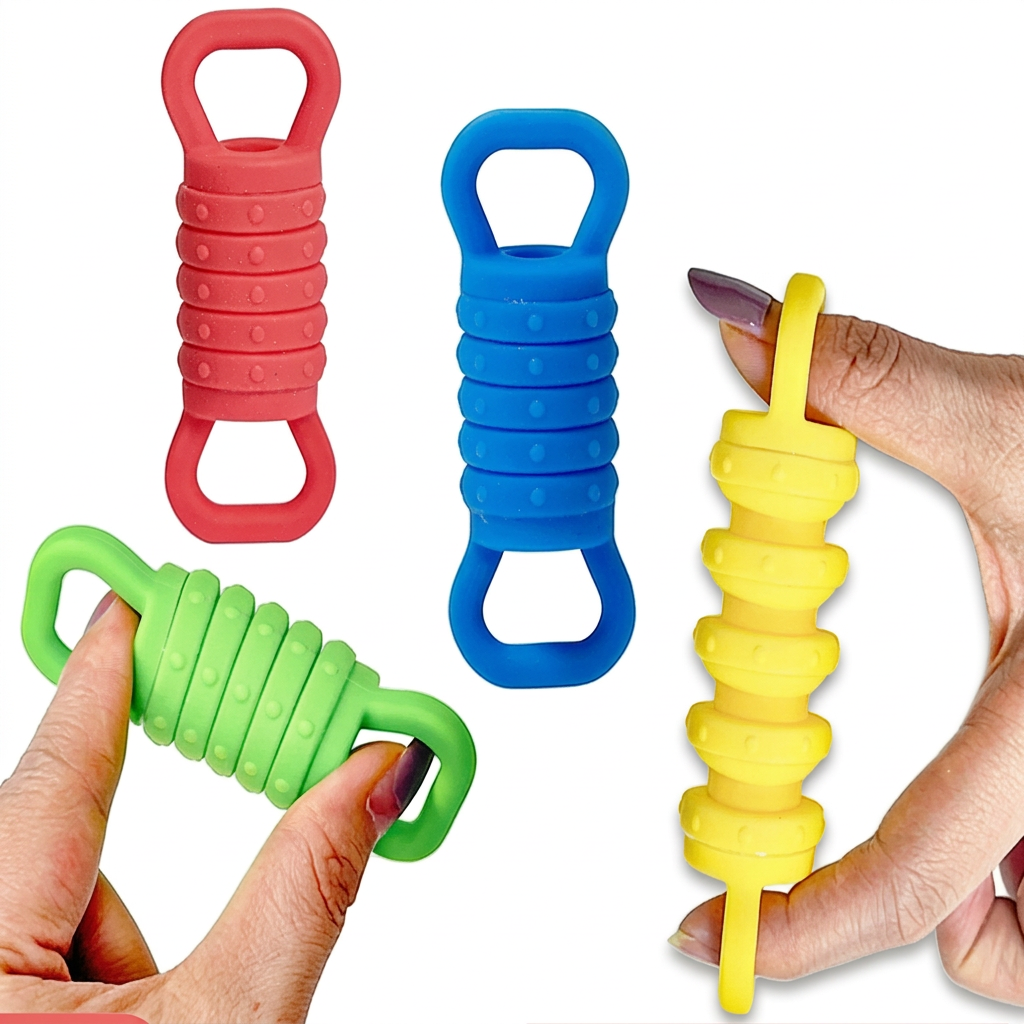 Plungy – Elastisk og sensorisk – Fidget-leker i silikon (sett med 4)