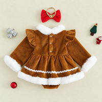 Thumbnail for LittleGinger – Varm og festlig – Jule-jumpsuit til baby med hårbånd