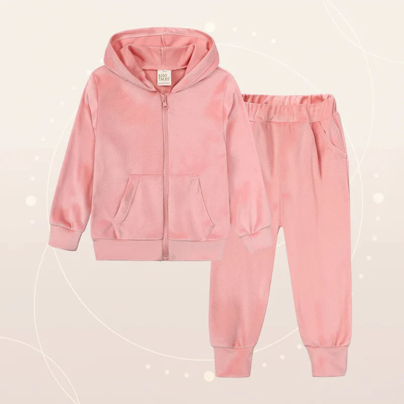 Kids Tales – Varm og behagelig – Velour-treningsdrakt for barn