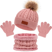 Thumbnail for CozyPom – Varmt og mykt – Vintersett med lue, skjerf og hansker