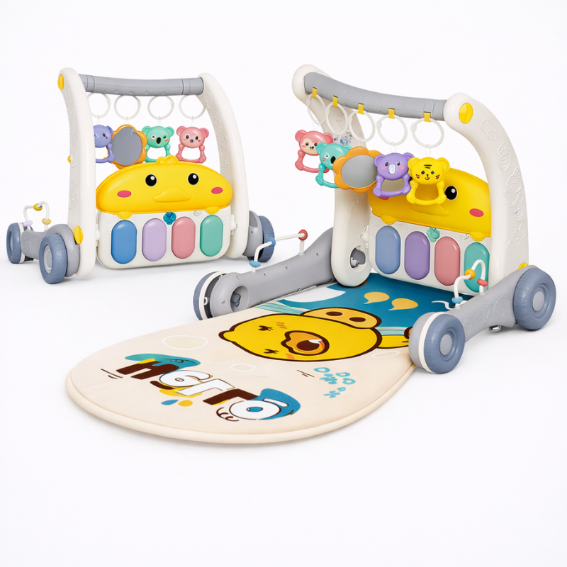 Step & Play – Interaktivt og trygt – 3-i-1 gåstol og babygym