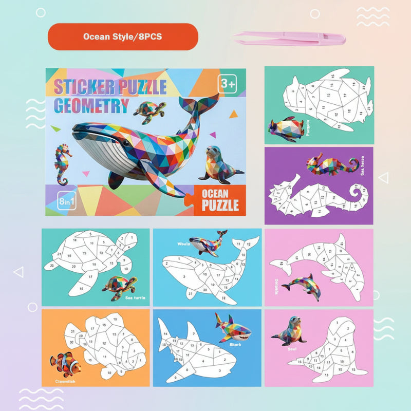 3D Sticker Puzzle – Kreativt og lærerikt – Geometrisk 3D-puslespill