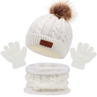Thumbnail for CozyPom – Varmt og mykt – Vintersett med lue, skjerf og hansker