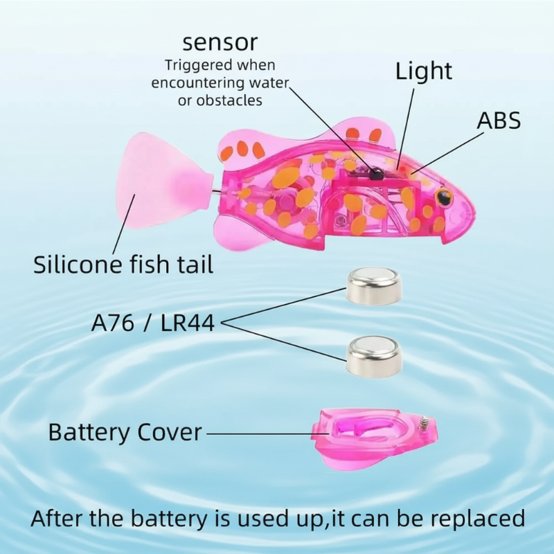 TinySwim – Moro & bevegelse – Elektronisk svømmefisk med LED-lys