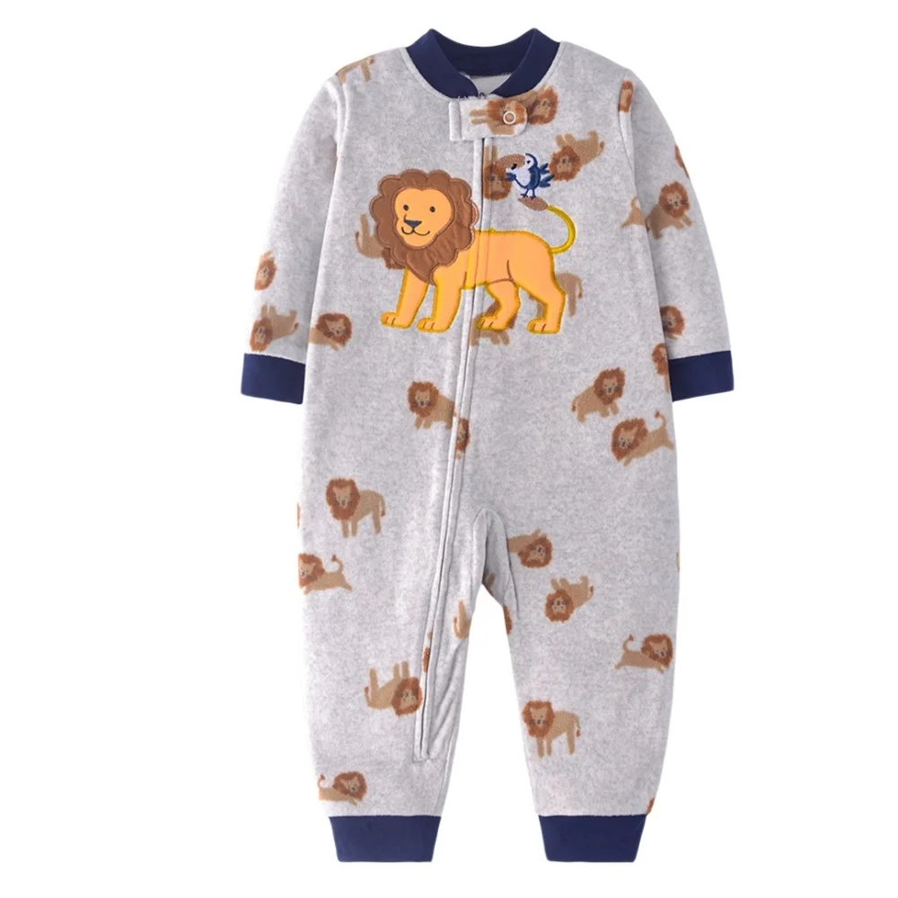 WarmBuddy – Søt og myk – babyjumpsuit i fleece med tegneserieprint