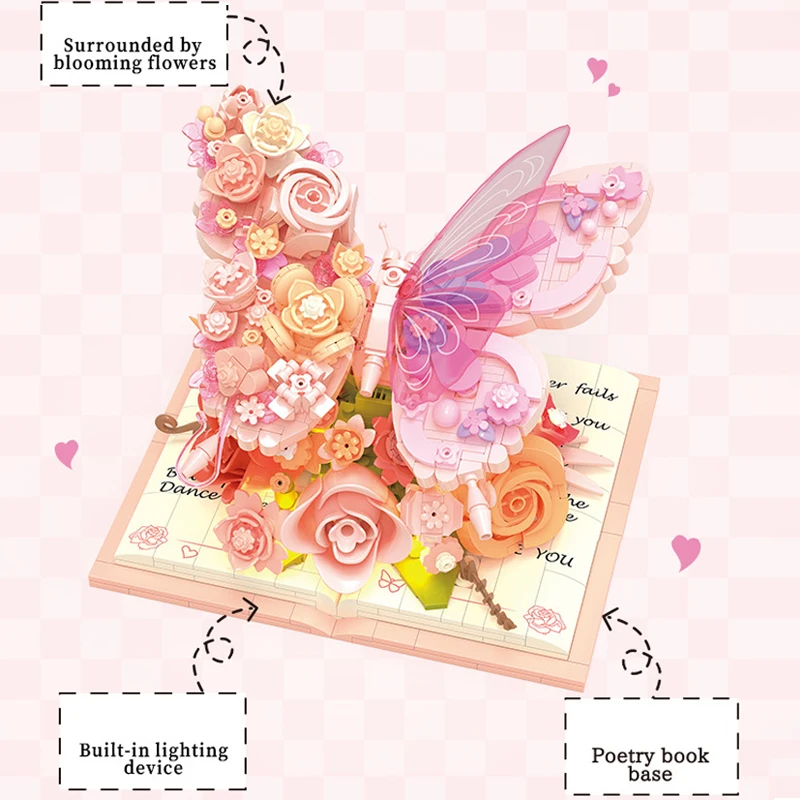 BloomBook – Romantisk og kreativt – 3D-blomsterbok med roser og sommerfugler