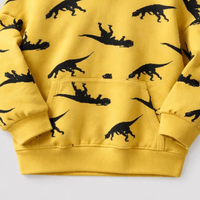 Thumbnail for DinoStyle – Varm og pustende – Hettegenser med Triceratops-trykk