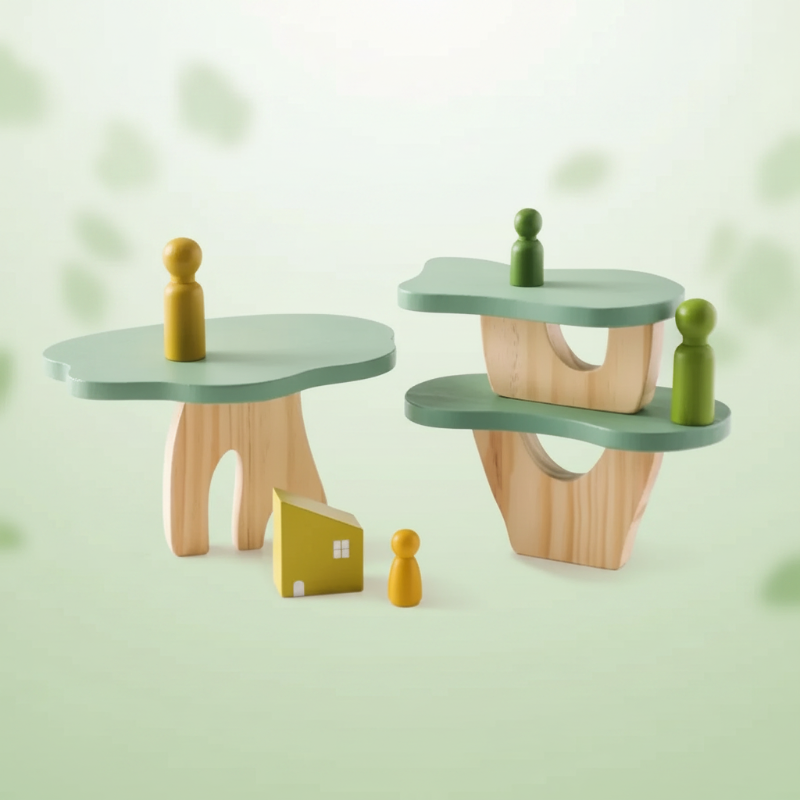 Wooden Forest Blocks – Kreativitet og utvikling – Sett med treklosser til å stable