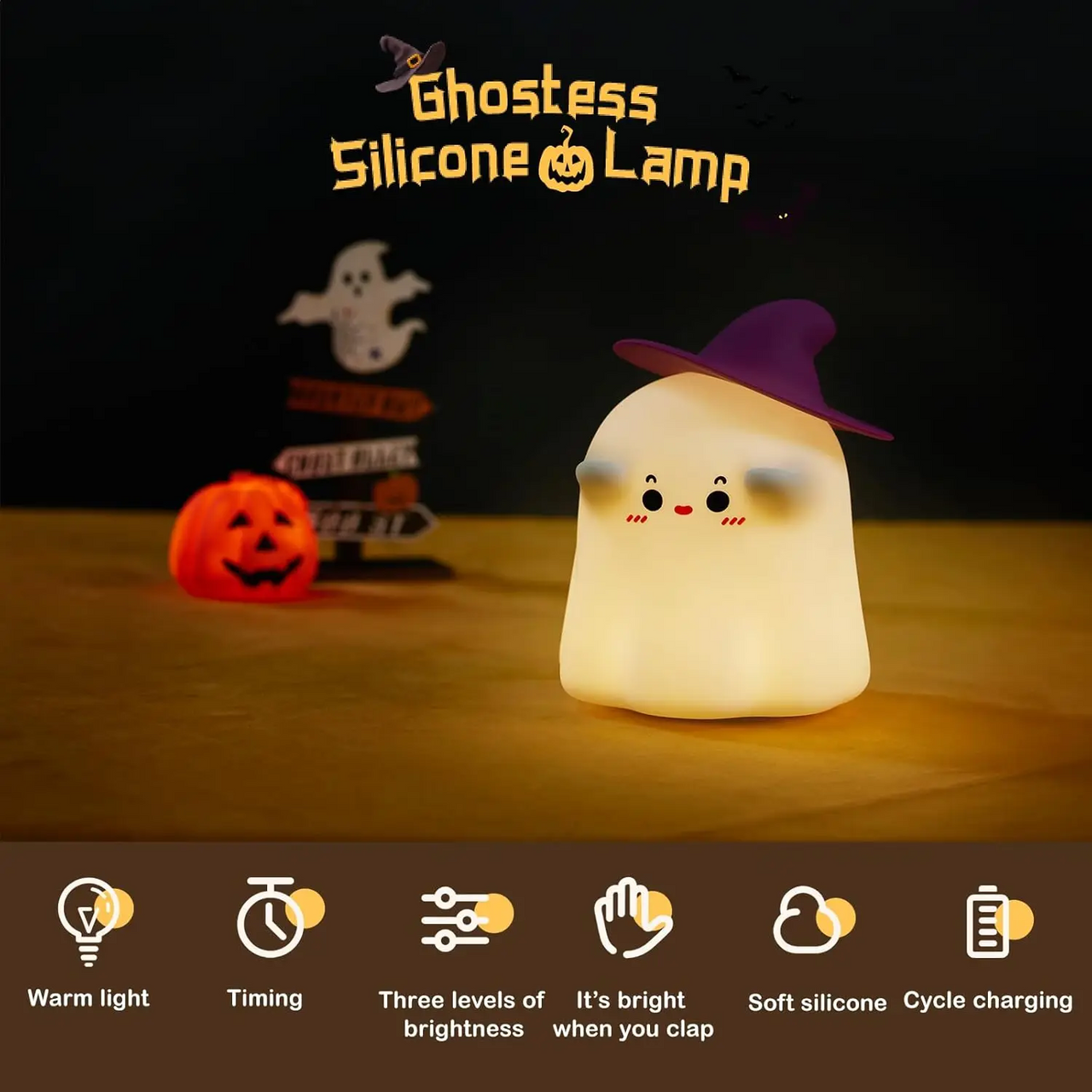 SpookyLamp – Søt og stemningsfull – Halloween-nattlampe