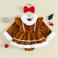 Thumbnail for LittleGinger – Varm og festlig – Jule-jumpsuit til baby med hårbånd
