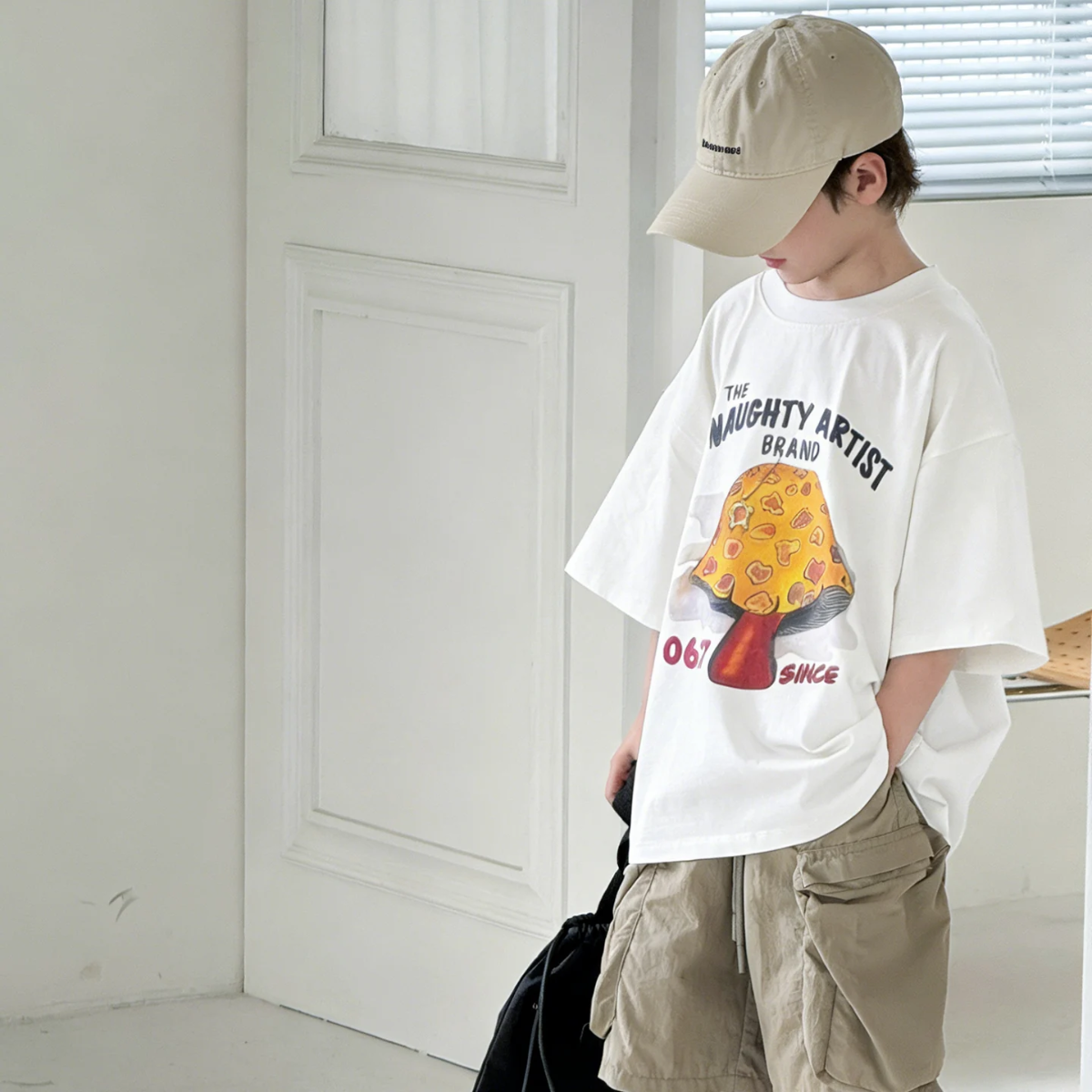 MushroomPlay – Casual & Streetwear – Oversized T-skjorte med soppmønster
