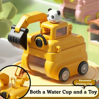 Thumbnail for TinyExcavators – Unikt og funksjonelt – Gravemaskin-vannflaske med sugerør