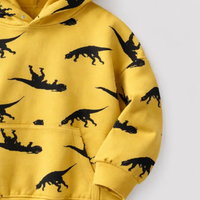 Thumbnail for DinoStyle – Varm og pustende – Hettegenser med Triceratops-trykk