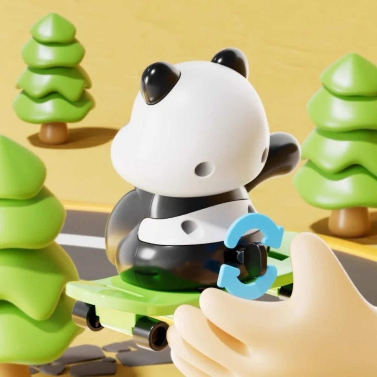 PandaPlay – Morsomt  & Aktivt – Opptrekkbar panda-leke