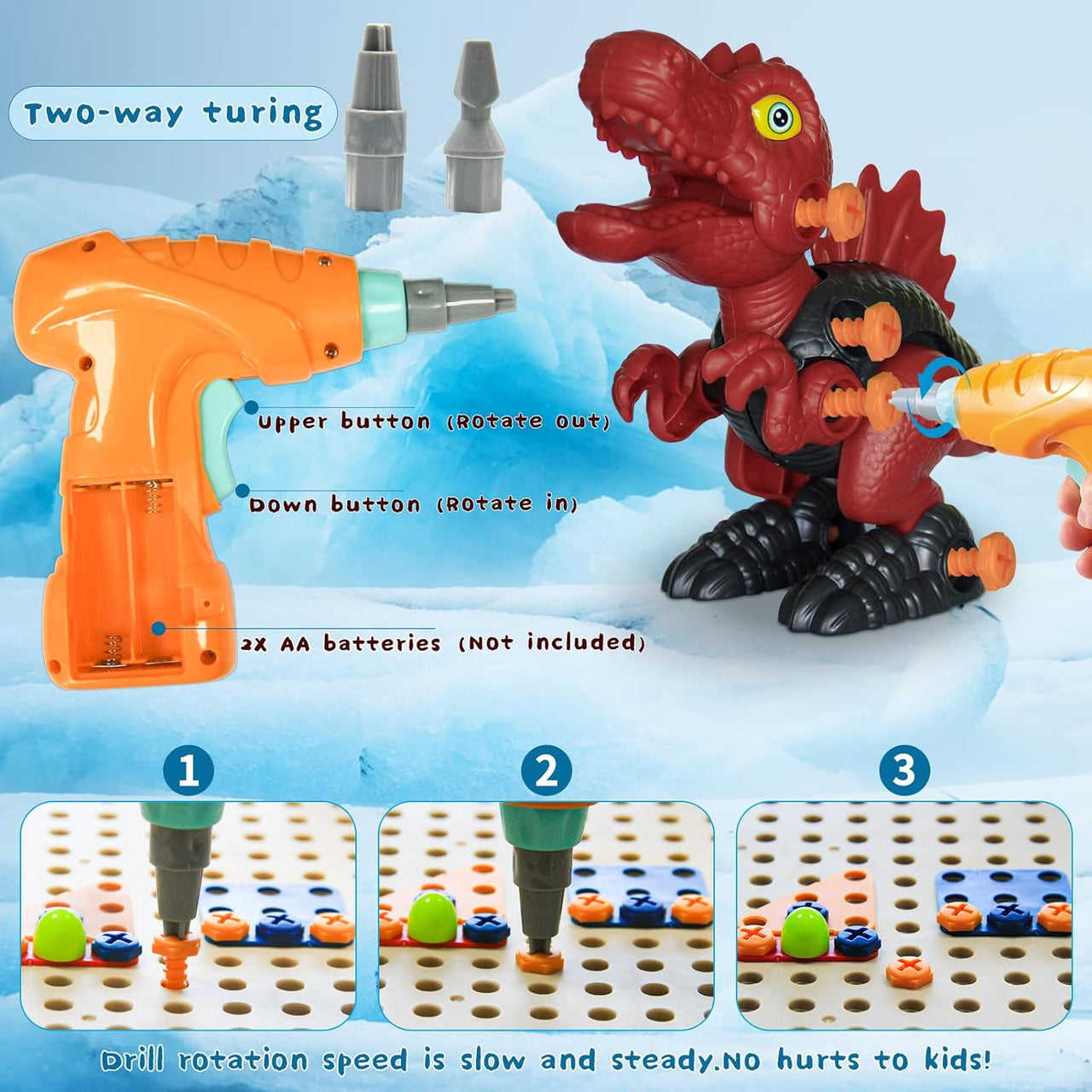 Little Dino Toolbox™ - Elektrisk drill og design - Dinosaur byggeleker