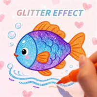 Thumbnail for ArtShine – Fargerikt og glitrende – Sett med dobbeltsidige glitter- og selvlysende tusjer