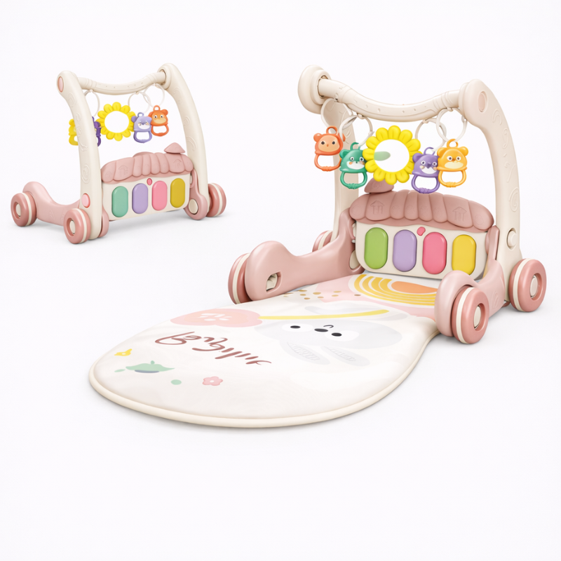 Step & Play – Interaktivt og trygt – 3-i-1 gåstol og babygym