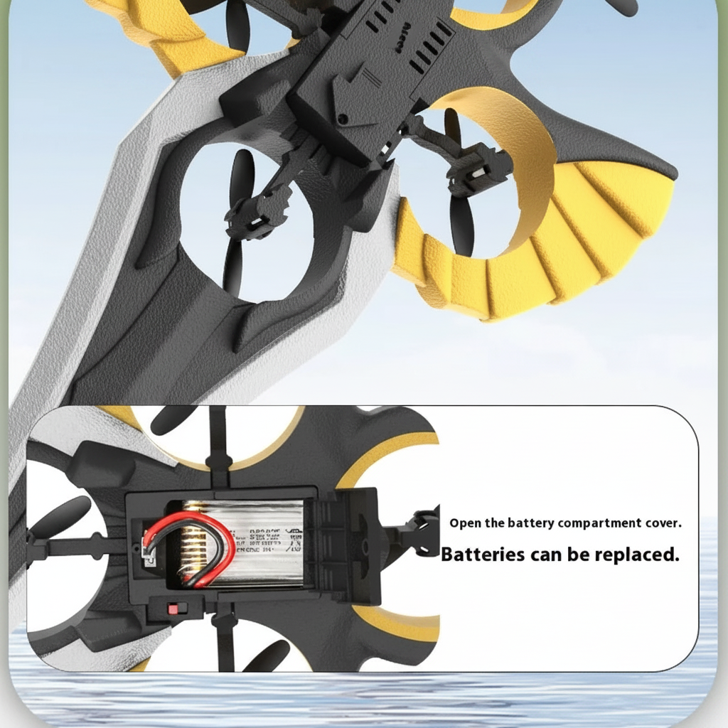 AirBlade – Lekent og interaktivt – fjernstyrt flygende leketøy med sverddesign