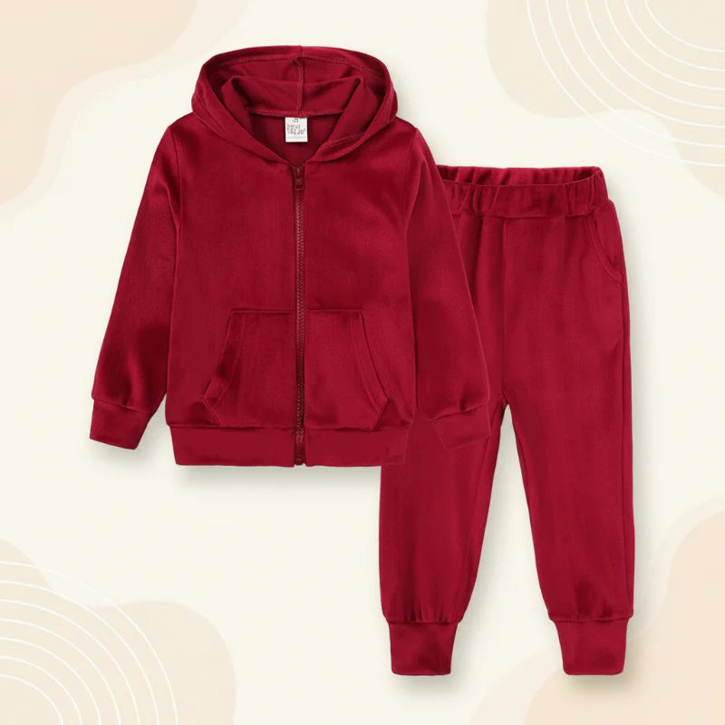 Kids Tales – Varm og behagelig – Velour-treningsdrakt for barn