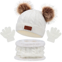 Thumbnail for CozyPom – Varmt og mykt – Vintersett med lue, skjerf og hansker