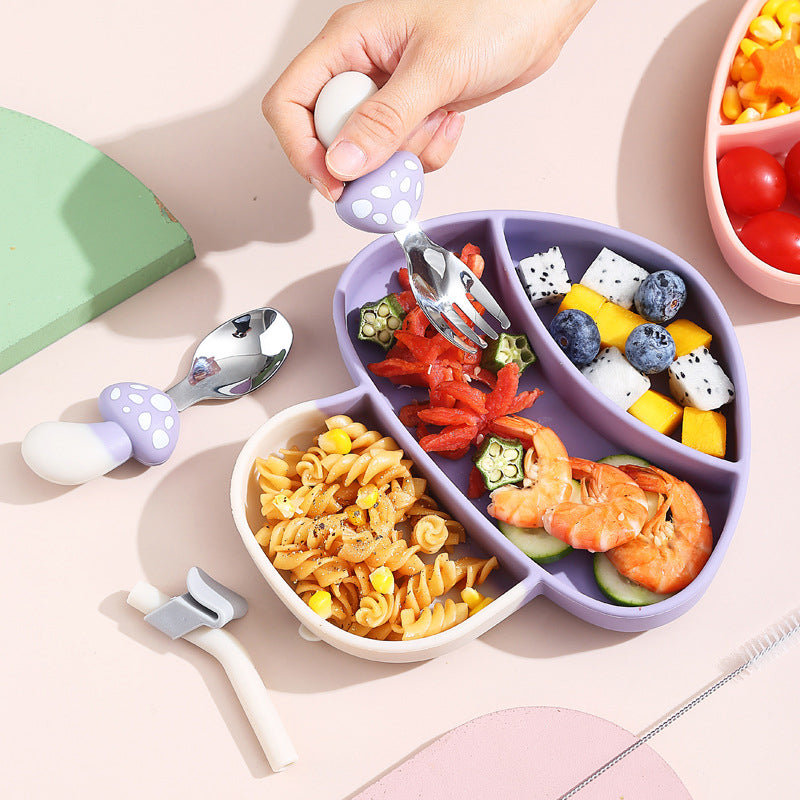 MiniMeal – Sikker og sklisikker – Silikon-småbarnsbestikk med bestikk