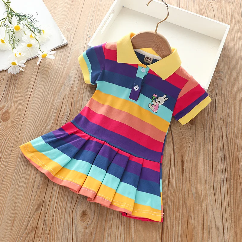 RainbowBabe – Frisk & fargerik – Polo-kjole til barn