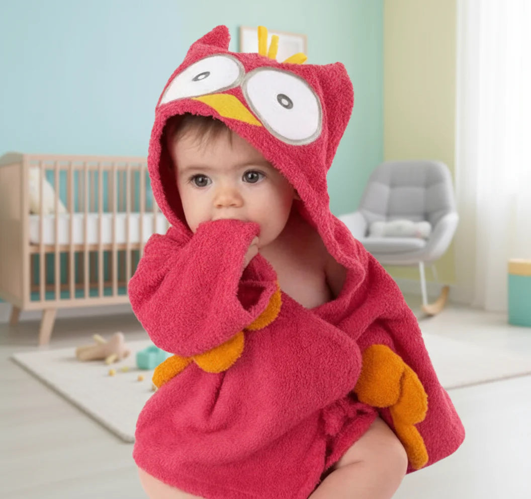 CozyNest – Mykt og absorberende – Badekåpe med dyremotiv