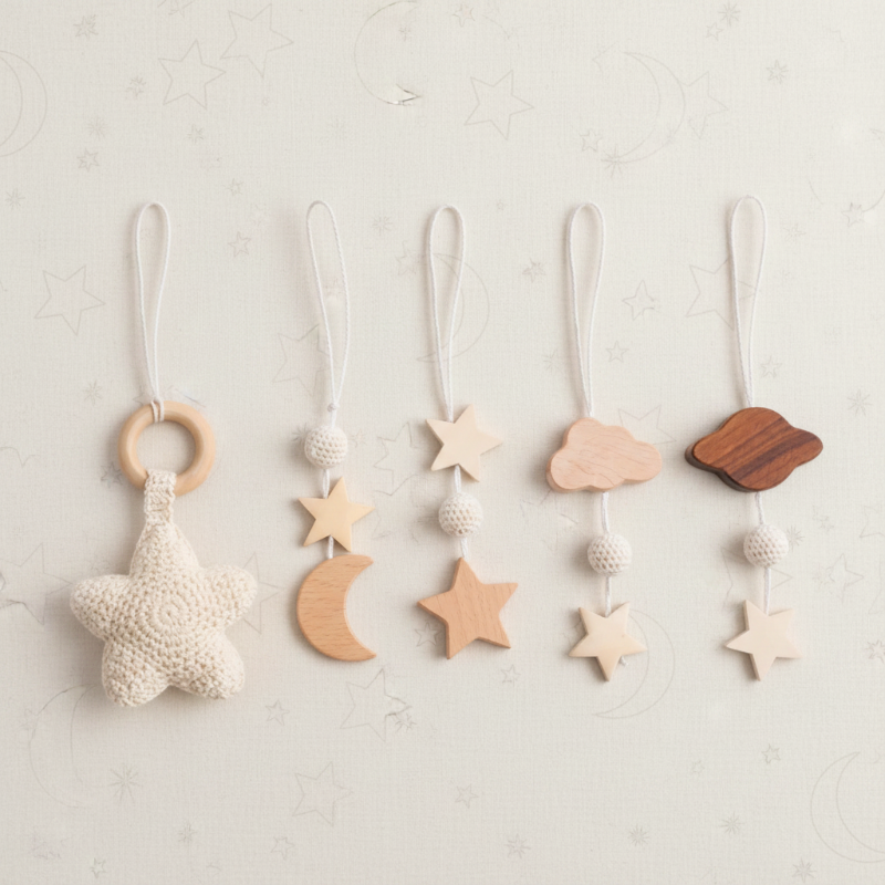 Wooden Baby Rattle Toy – Sansestimulerende og trygt – Baby Gym