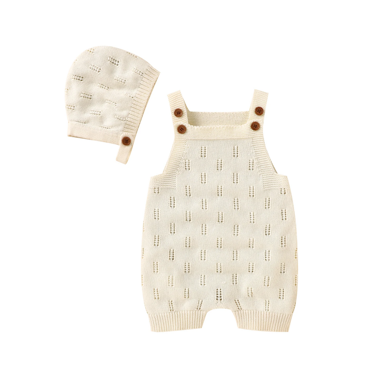 MiniCozy – Myk og behagelig – Strikkede babybukser med lue