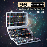 Thumbnail for ArtShine – Fargerikt og glitrende – Sett med dobbeltsidige glitter- og selvlysende tusjer
