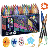 Thumbnail for ArtShine – Fargerikt og glitrende – Sett med dobbeltsidige glitter- og selvlysende tusjer