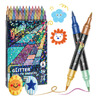 Thumbnail for ArtShine – Fargerikt og glitrende – Sett med dobbeltsidige glitter- og selvlysende tusjer