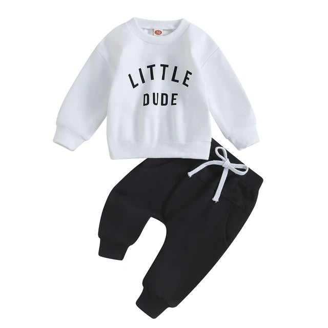 Mini Fashion™ - Tøft "Little Dude"-sett - joggedress i bomull