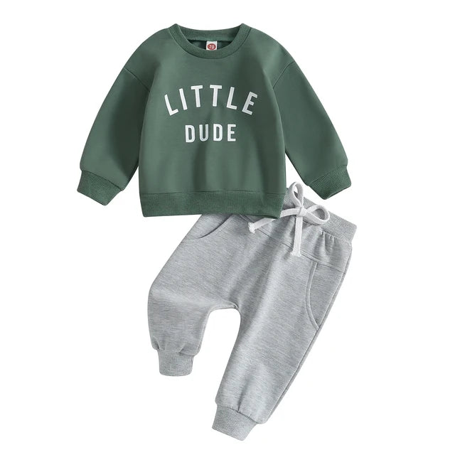 Mini Fashion™ - Tøft "Little Dude"-sett - joggedress i bomull