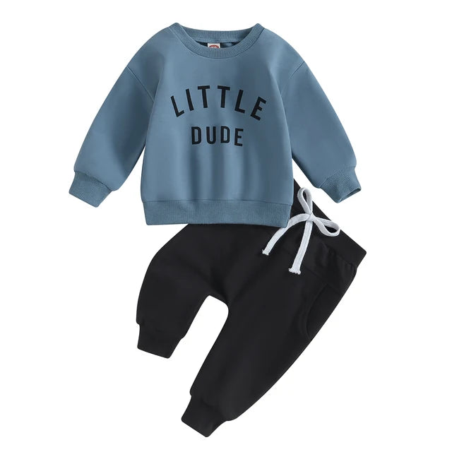 Mini Fashion™ - Tøft "Little Dude"-sett - joggedress i bomull