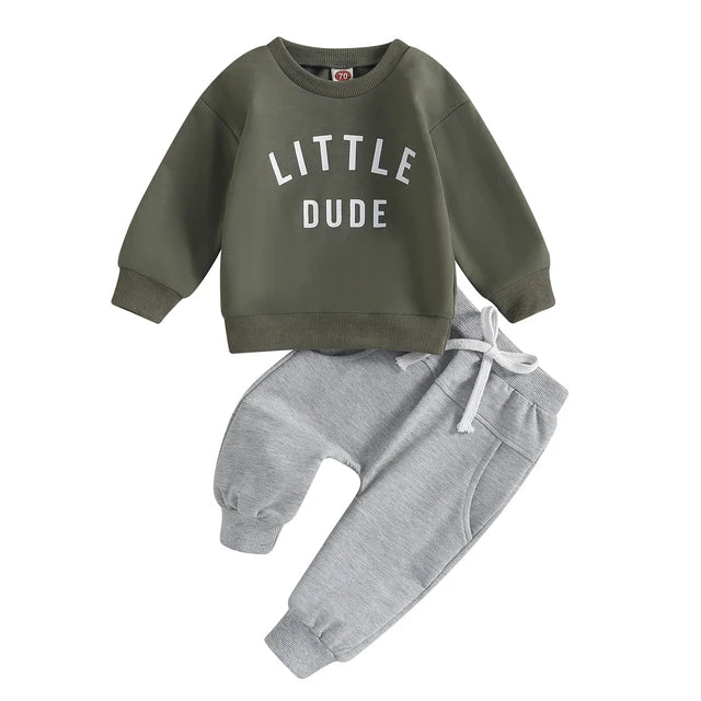 Mini Fashion™ - Tøft "Little Dude"-sett - joggedress i bomull