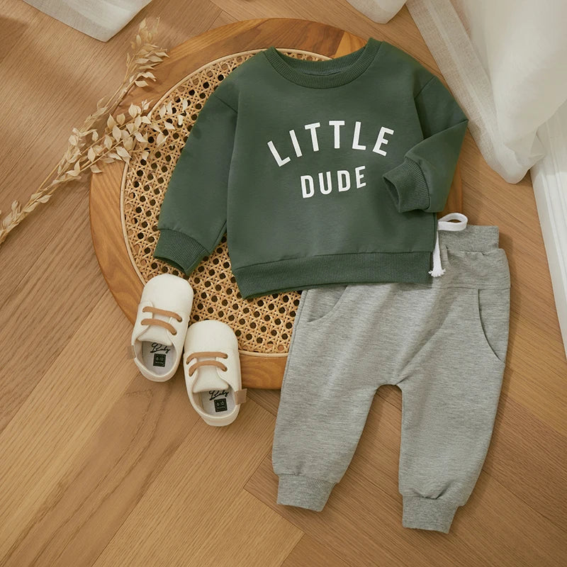 Mini Fashion™ - Tøft "Little Dude"-sett - joggedress i bomull