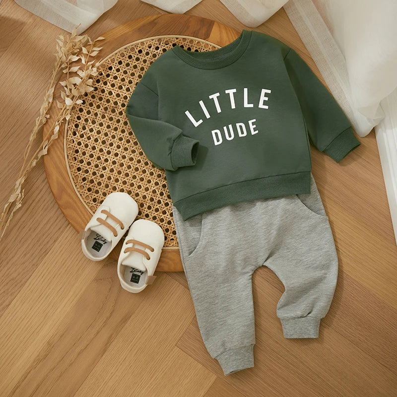 Mini Fashion™ - Tøft "Little Dude"-sett - joggedress i bomull